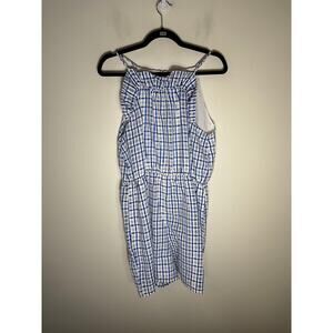 Corey Lynn Calter Blue and White Sheer Overlay Mini Dress Sz S